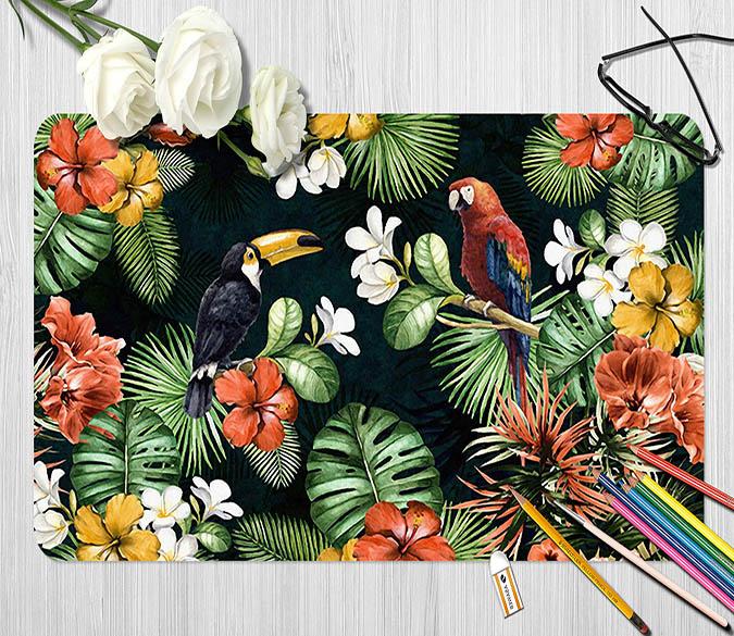 3D Flower Parrot 118 Desk Mat Mat AJ Creativity Home 