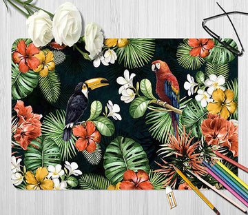 3D Flower Parrot 118 Desk Mat Mat AJ Creativity Home 