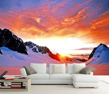 3D Sunset Melting Snow 1072 Wallpaper AJ Wallpaper 2 