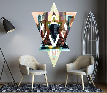 3D Pentagonal City 062 Wall Stickers Wallpaper AJ Wallpaper 
