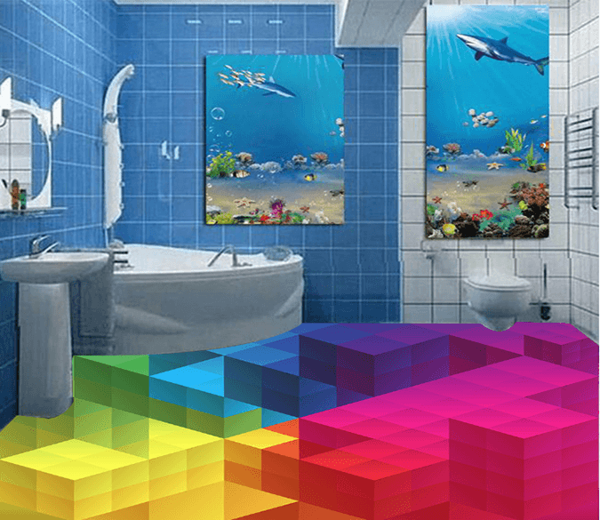 3D Color Boxl 208 Floor Mural Wallpaper AJ Wallpaper 2 
