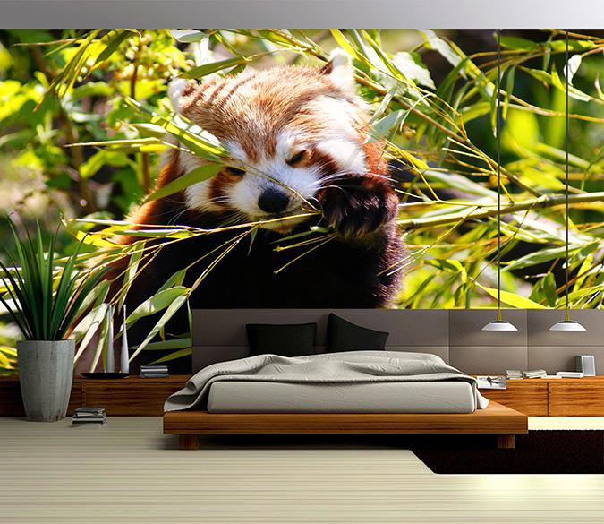 3D Panda Eating Bamboo 084 Wallpaper AJ Wallpaper 