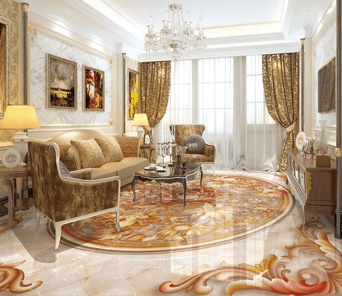3D Red Flower 090 Floor Mural Wallpaper AJ Wallpaper 2 