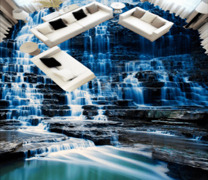 3D Cliff Falls 364 Floor Mural Wallpaper AJ Wallpaper 2 