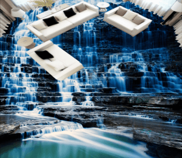 3D Cliff Falls 364 Floor Mural Wallpaper AJ Wallpaper 2 