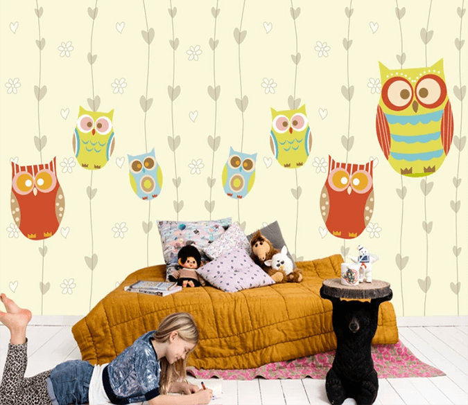 3D Colored Owl Closed Eyes 938 Wallpaper AJ Wallpaper 2 