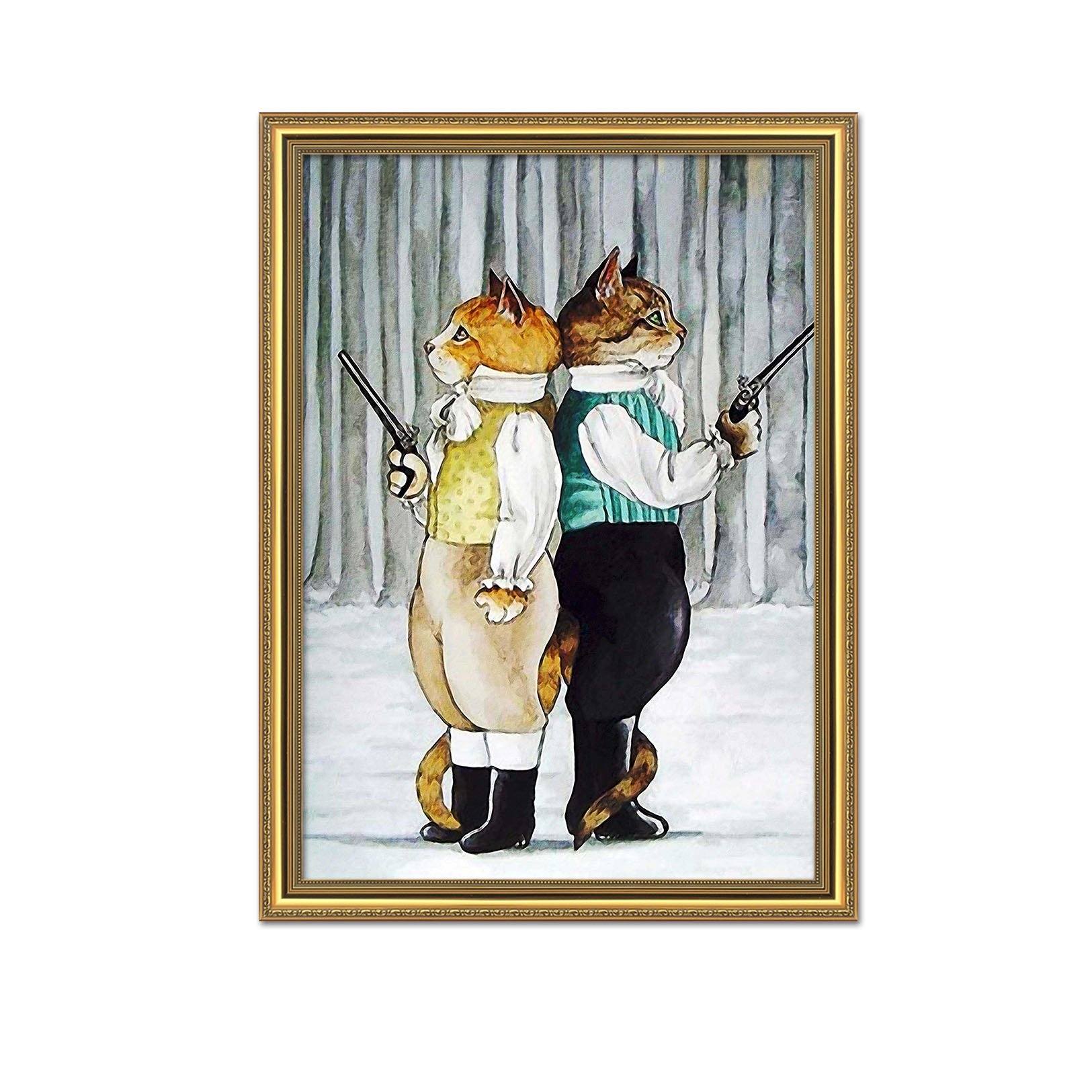 3D Back To Back 087 Fake Framed Print Painting Wallpaper AJ Creativity Home 