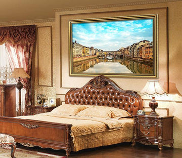 3D Calm Town 029 Fake Framed Print Painting Wallpaper AJ Creativity Home 