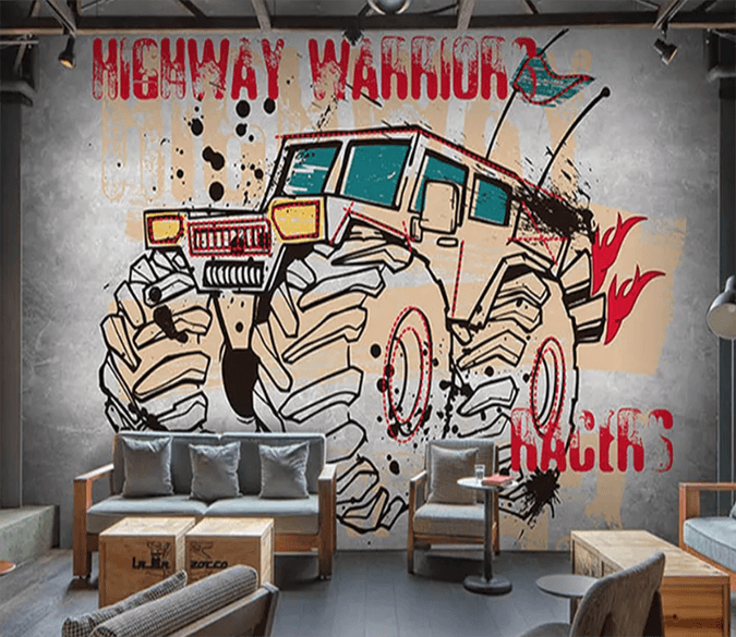 3D Big Wheel Car 987 Wallpaper AJ Wallpaper 2 