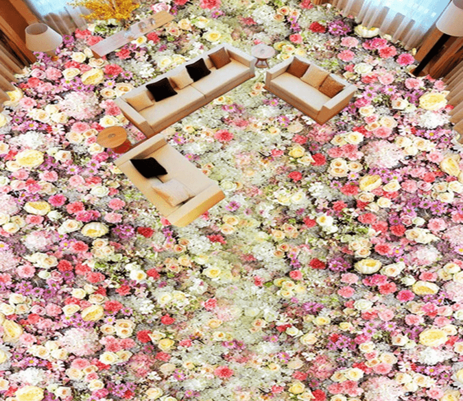 3D Multicolored Flowers 067 Floor Mural Wallpaper AJ Wallpaper 2 