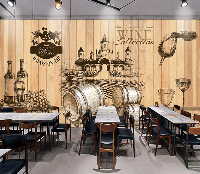 3D Graffiti Wine Glass Barrel 118 Wallpaper AJ Wallpaper 2 