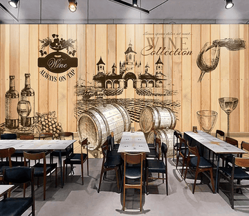3D Graffiti Wine Glass Barrel 118 Wallpaper AJ Wallpaper 2 
