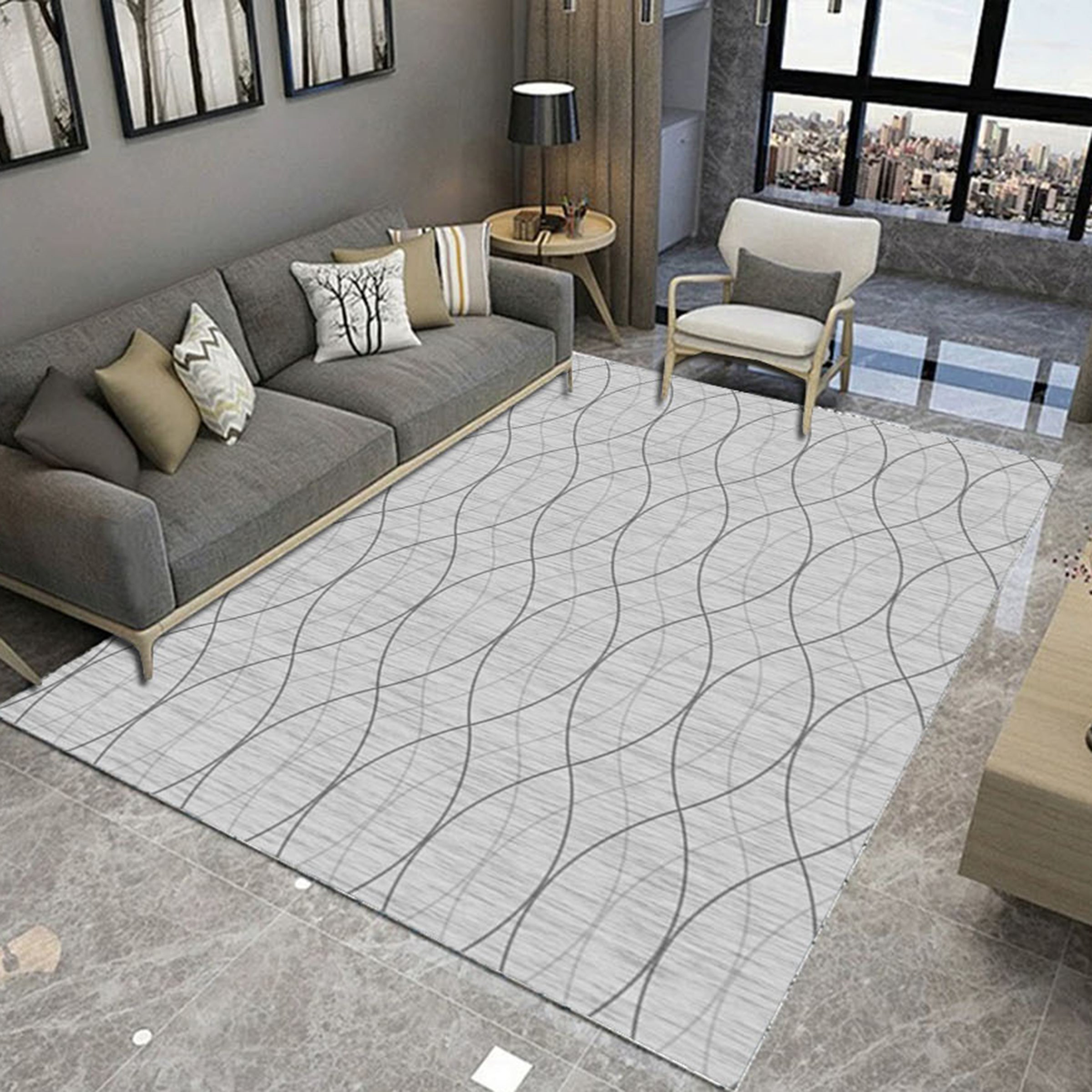3D Gray Lines WG525 Non Slip Rug Mat Mat AJ Creativity Home 