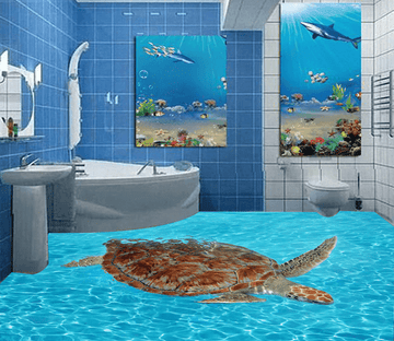 3D Turtle 001 Floor Mural Wallpaper AJ Wallpaper 2 