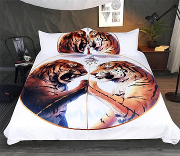 3D White Peace Tiger 142 Bed Pillowcases Quilt Wallpaper AJ Wallpaper 