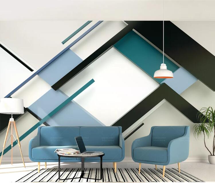 3D Simple Blue WC135 Wall Murals