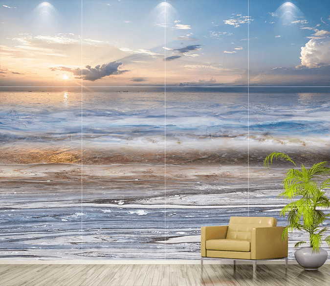 3D Sunlight White Clouds Sea 386 Wallpaper AJ Wallpaper 2 