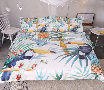 3D Toucan Plant 101 Bed Pillowcases Quilt Wallpaper AJ Wallpaper 