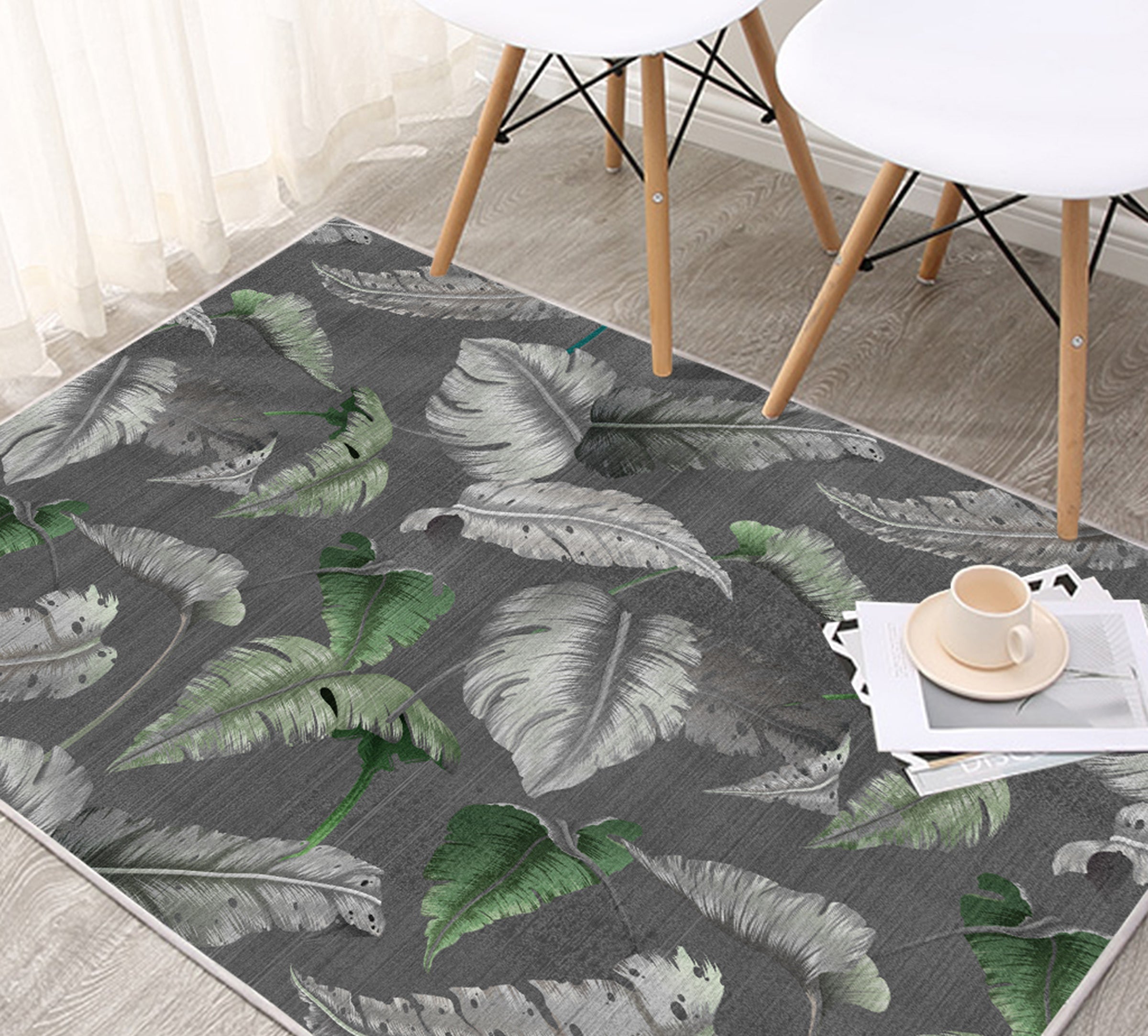 3D Green Leaves WG547 Non Slip Rug Mat Mat AJ Creativity Home 