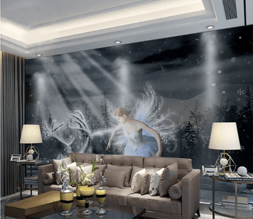 3D Angel Snowflake Deer 1485 Wallpaper AJ Wallpaper 2 