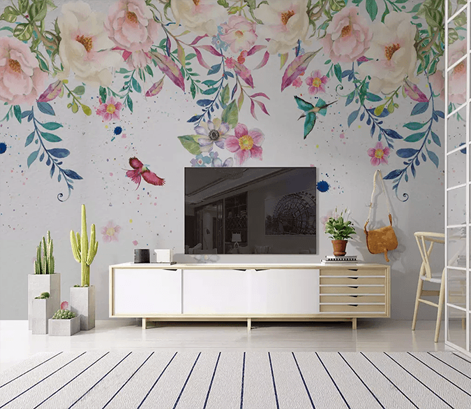 3D Vine Flower Butterfly 224 Wallpaper AJ Wallpaper 2 