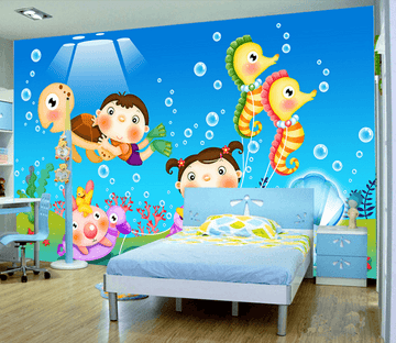 3D Sea Turtle Bubbles 201 Wallpaper AJ Wallpaper 