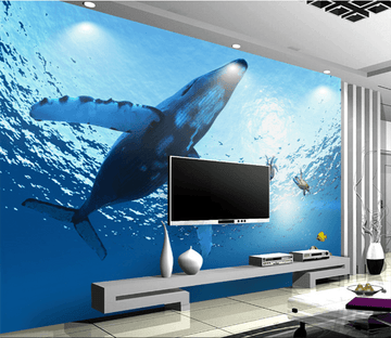 3D Whale Sea Turtle 420 Wallpaper AJ Wallpaper 