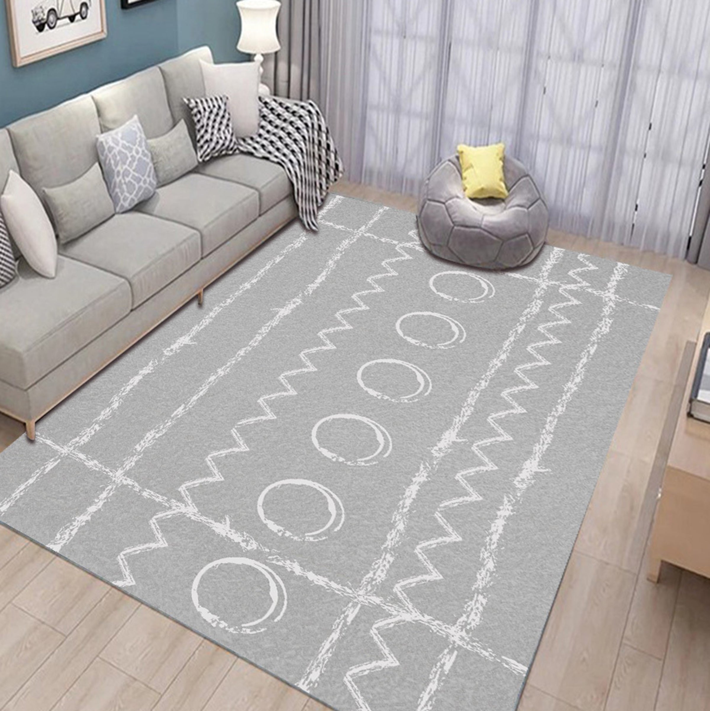 3D White Circle WG441 Non Slip Rug Mat Mat AJ Creativity Home 