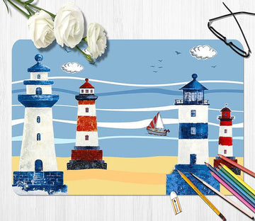 3D Colourful Lighthouse 029 Desk Mat Mat AJ Creativity Home 