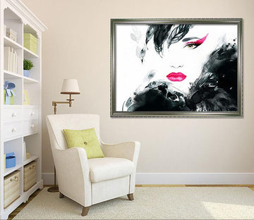 3D Red Lips 176 Fake Framed Print Painting Wallpaper AJ Creativity Home 