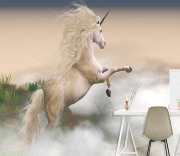 3D White Unicorn Standing 204 Wallpaper AJ Wallpaper 