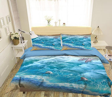 3D Dolphin Starfish 211 Bed Pillowcases Quilt Wallpaper AJ Wallpaper 
