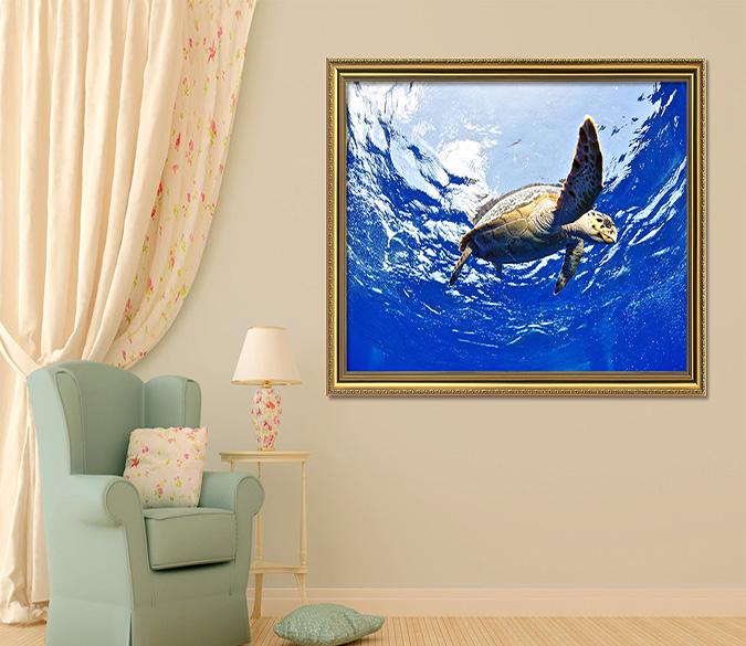 3D Turtle Tour 082 Fake Framed Print Painting Wallpaper AJ Creativity Home 