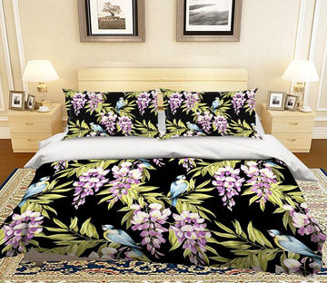 3D Flower Bird 028 Bed Pillowcases Quilt Wallpaper AJ Wallpaper 