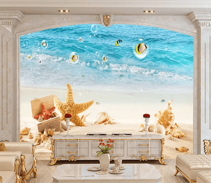 3D Beach Starfish Bubble 1167 Wallpaper AJ Wallpaper 2 