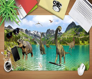 3D Mountain Dinosaur 053 Desk Mat Mat AJ Creativity Home 