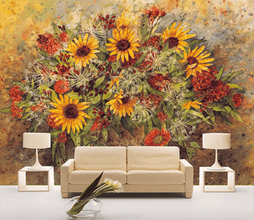 3D Vase Of Sunflower 1031 Wallpaper AJ Wallpaper 2 