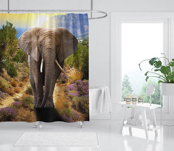 3D Backlight Elephant 053 Shower Curtain 3D Shower Curtain AJ Creativity Home 