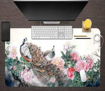 3D Beautiful Peacock 105 Desk Mat Mat AJ Creativity Home 