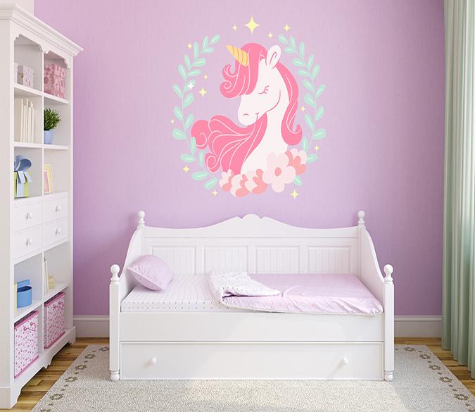3D Powder Unicorn 231 Wall Stickers Wallpaper AJ Wallpaper 