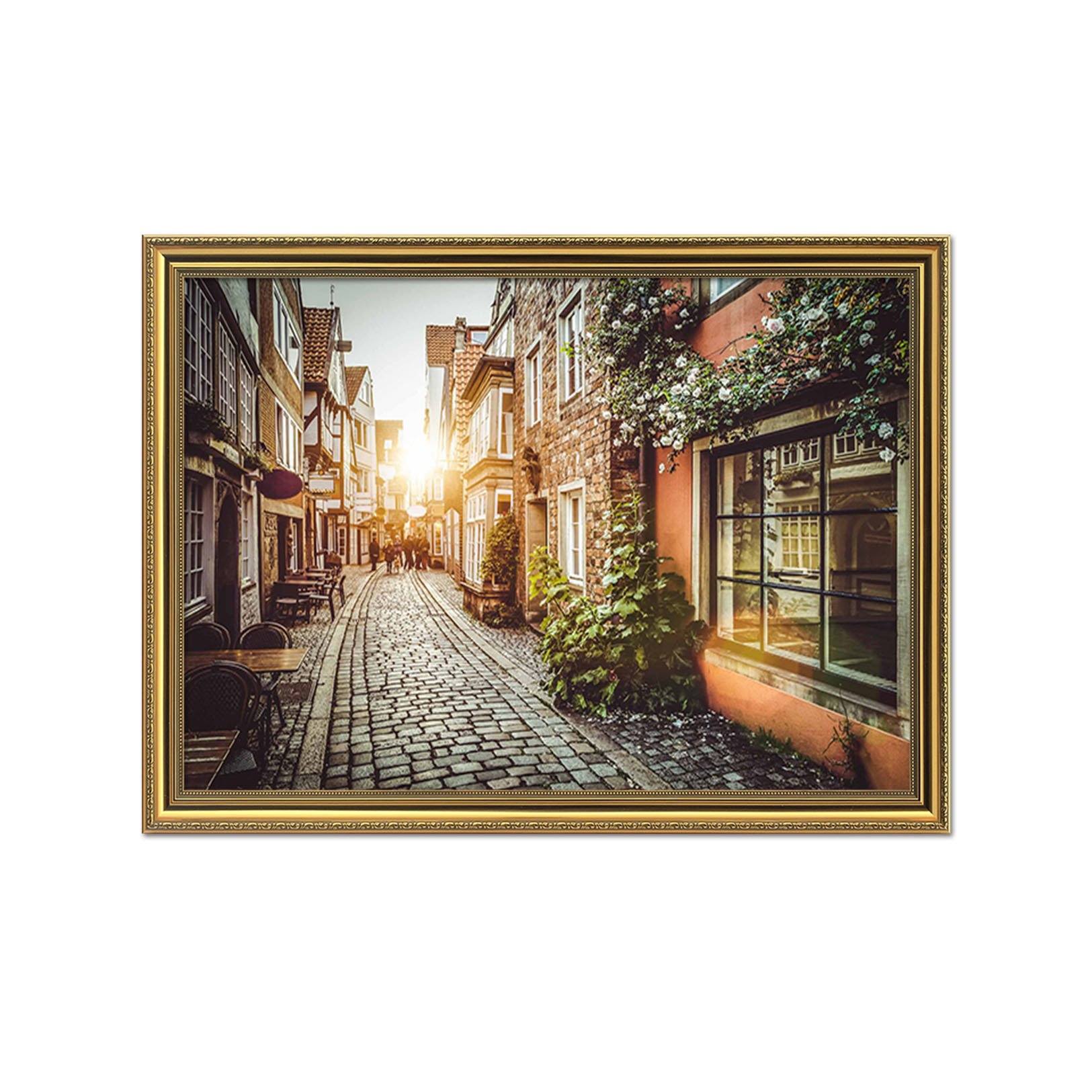 3D City Alley 088 Fake Framed Print Painting Wallpaper AJ Creativity Home 