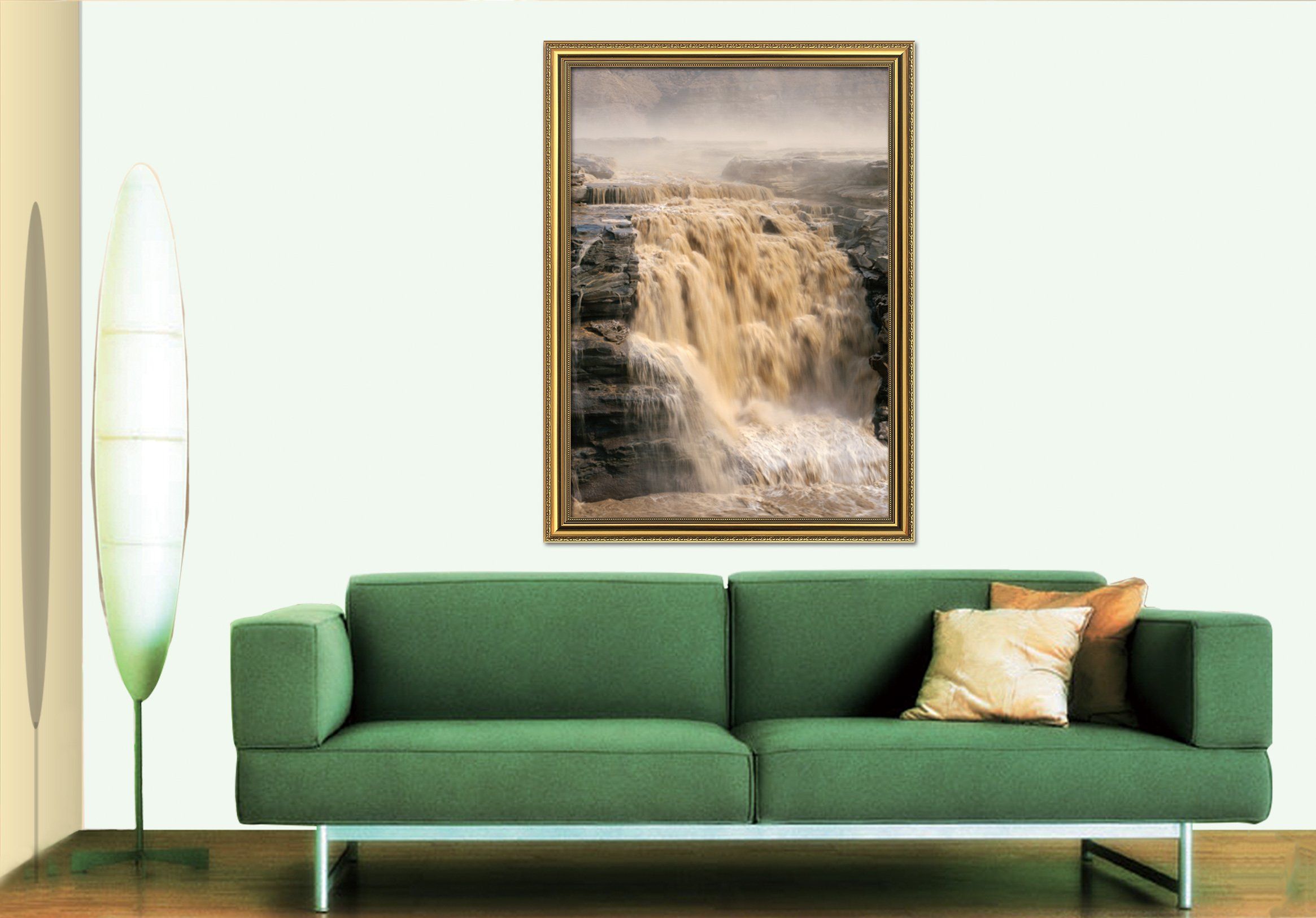 3D Yellow River 128 Fake Framed Print Painting Wallpaper AJ Creativity Home 