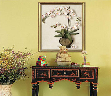 3D Vase Flower 068 Fake Framed Print Painting Wallpaper AJ Creativity Home 