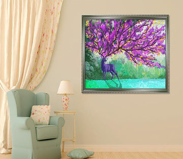 3D Purple Tree 110 Fake Framed Print Painting Wallpaper AJ Creativity Home 