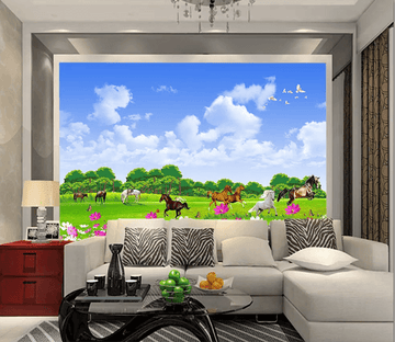 3D Lawn Free Horse 1242 Wallpaper AJ Wallpaper 2 