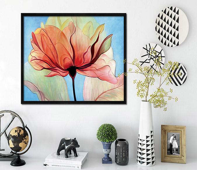 3D Beautiful Flower 024 Fake Framed Print Painting Wallpaper AJ Creativity Home 