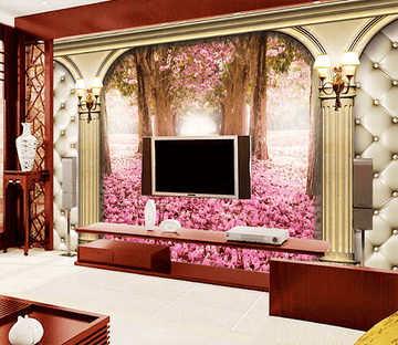 3D Flower Road 010 Wallpaper AJ Wallpaper 