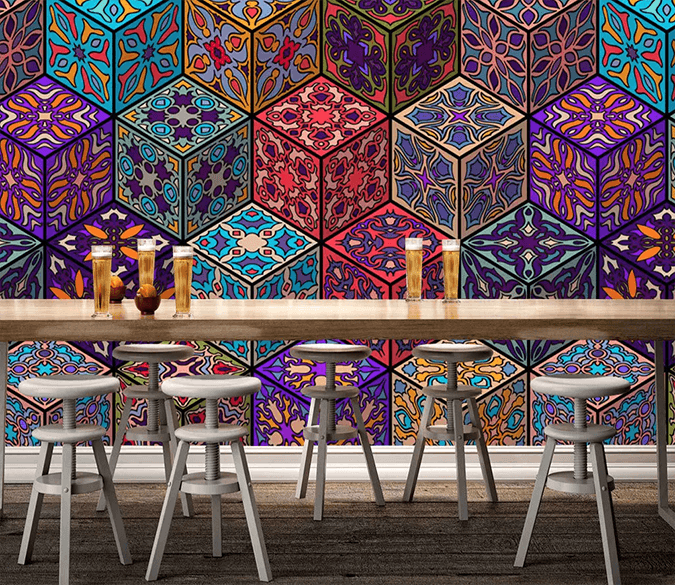 3D Stereoscopic Square Pattern 413 Wallpaper AJ Wallpaper 2 