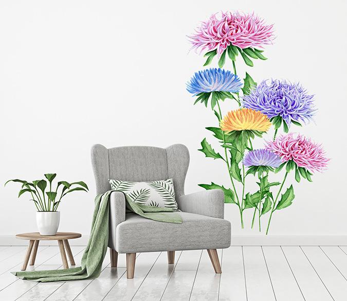 3D Beautiful Flower Blossom 046 Wall Stickers Wallpaper AJ Wallpaper 