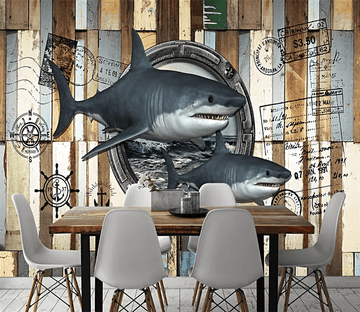 3D Shark Ship Window 136 Wallpaper AJ Wallpaper 2 